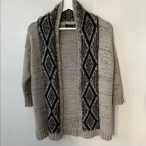 Dex Beige and Black Patterned Cardigan